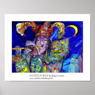 FLUTIST IN BLUE / Venetian Carnival Night ポスター