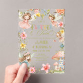 Flutter and Twirl Fairy Any Age Princess Birthday アクリル招待状 (インサイチュ (ポータブル))