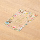 Flutter and Twirl Fairy Any Age Princess Birthday アクリル招待状 (レイダウン)