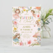 Flutter and Twirl Fairy Any Age Princess Birthday 招待状 (スタンド正面)