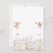 Flutter and Twirl Fairy First 1st Birthday 招待状 (裏面)