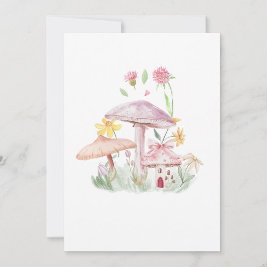 Flutter and Twirl Fairy First 1st Birthday 招待状 (裏面)