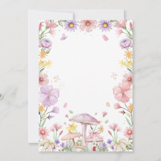 Flutter and Twirl Fairy First 1st Birthday 招待状 (裏面)