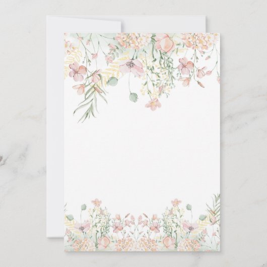 Flutter and Twirl Fairy First 1st Birthday 招待状 (裏面)