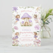 Flutter and Twirl Fairy First 1st Birthday 招待状 (スタンド正面)