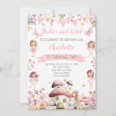 Flutter and Twirl Fairy Second Birthday Party 招待状 (正面)