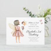 Flutter and Twirl Floral Fairy Birthday Party 招待状 (スタンド正面)