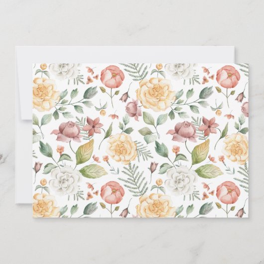 Flutter and Twirl Floral Fairy Birthday Party 招待状 (裏面)