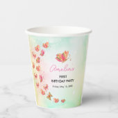 Flutter Bliss Butterfly Girl 1st Birthday 紙コップ (正面)