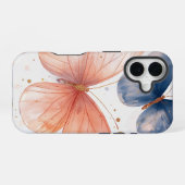 Flutter Bloom" – 水彩蝶々スマホケース iPhone 16ケース (裏面横)
