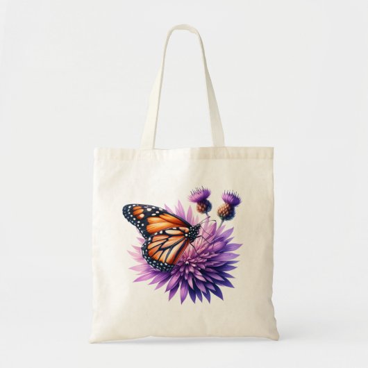 Flutter & Bloom Tote: Jouw Dagelijkse Vleugje Natu トートバッグ (正面)