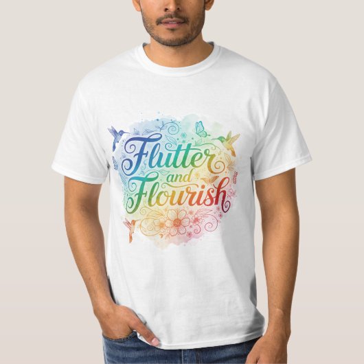 Flutter & Flourish ― 自由の芸術 Tシャツ (正面)
