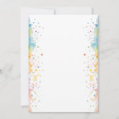 Flutter On Over Rainbow Butterfly 1st Birthday 招待状 (裏面)