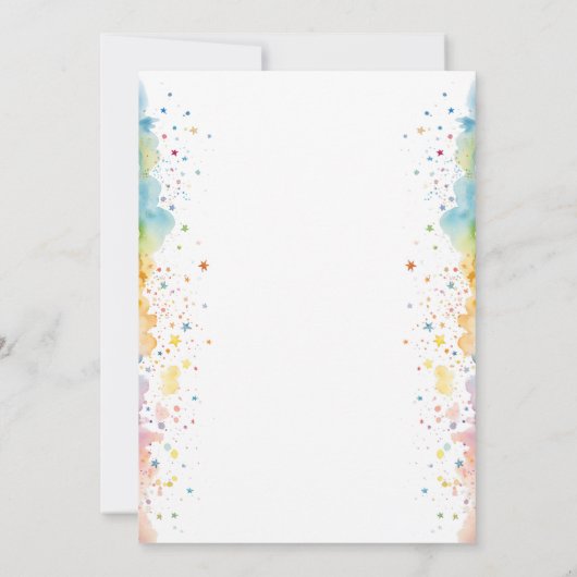 Flutter On Over Rainbow Butterfly 1st Birthday 招待状 (裏面)