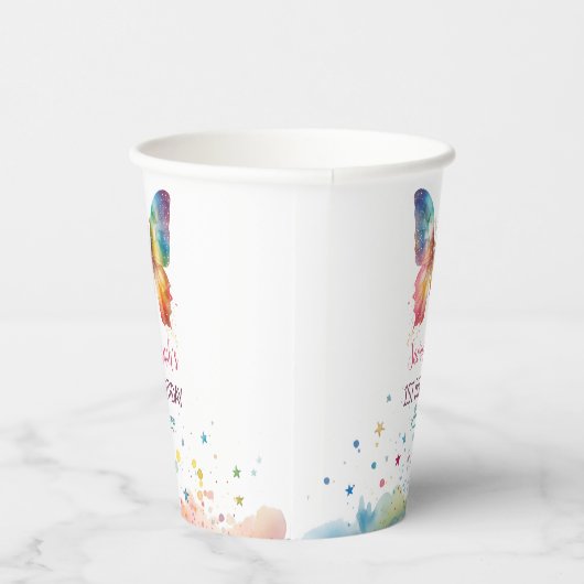 Flutter On Over Rainbow Butterfly 1st Birthday 紙コップ (右)