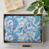 Flutterbyの冬の青の蝶 薄葉紙 (ギフト)