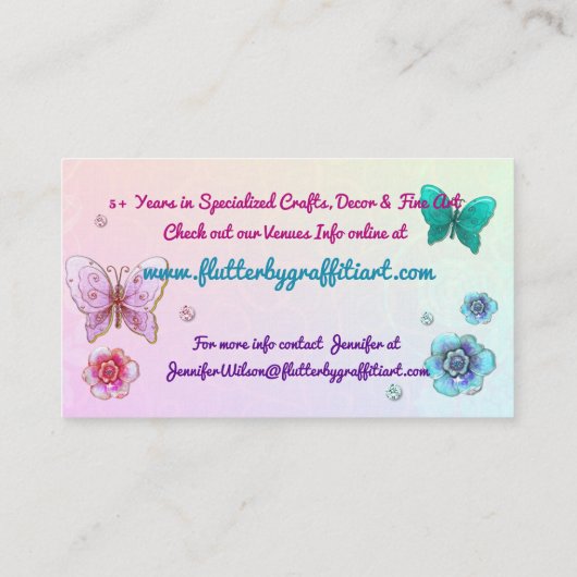 Flutterby Graffiti Jeweled AERTIST VENDOR SHOP 名刺 (裏面)