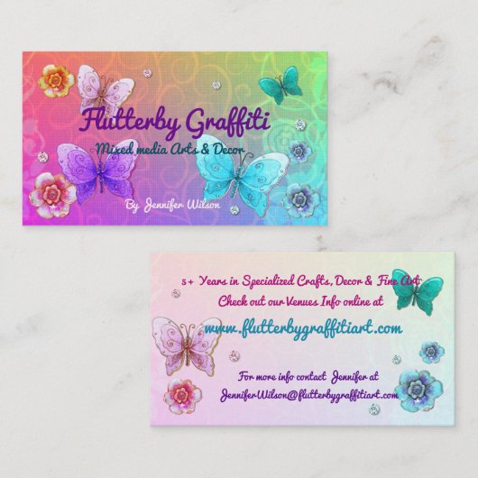 Flutterby Graffiti Jeweled AERTIST VENDOR SHOP 名刺 (正面/裏面)