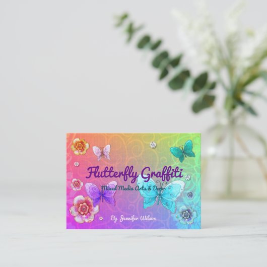 Flutterby Graffiti Jeweled ARTIST VENDOR SHOP 名刺 (スタンド正面)