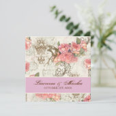 Flutterbyes 'nバラエレガントな結婚式 – Pink-Lav 招待状 (スタンド正面)