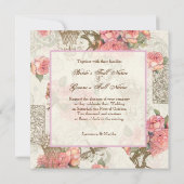 Flutterbyes 'nバラエレガントな結婚式 – Pink-Lav 招待状 (裏面)