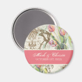 Flutterbyes 'n Tullips日エレガント付マグネットを保存 マグネット (正面/裏面)