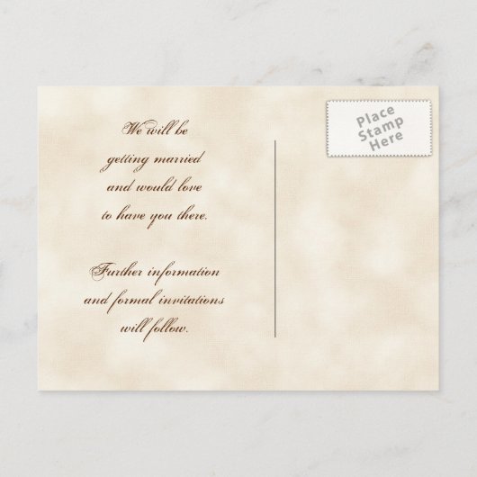 Flutterbyes 'n Tullips日付エレガントカードを保存 案内ポストカード (裏面)