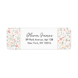 Fluttering Pink Butterfly Girl 1st Birthday  ラベル