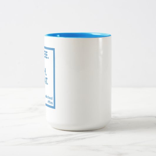 FLVSコーヒー。WiFi。教え.繰り返す。Mug (ティール(緑がかった色)) ツートーンマグカップ (中央)