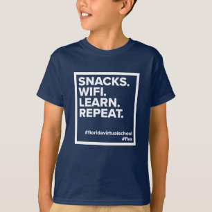 FLVSスナックWiFi学繰り返します。Tシャツ（海軍） Tシャツ