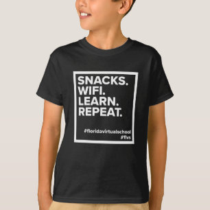 FLVSスナックWiFi学繰り返し、黒 Tシャツ
