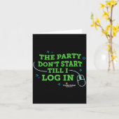 Flvs The Party Dont Start Till I Log In Navy  カード (黄色い花)