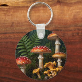 Fly Agaric Mushrooms Forest Botanical キーホルダー (正面)