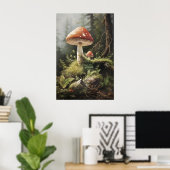 Fly Agaric Mushrooms Print, Woodland Mushroom In ポスター (ホームオフィス)