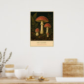 Fly Agaric – Vintage Botanical Illustration ポスター (キッチン)