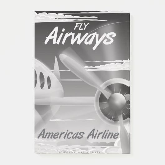Fly Airways ビンテージ旅行ポスター ポストイット (正面)