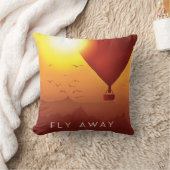 Fly Away 熱気球 夕空 クッション (ブランケット)