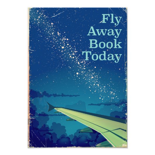 Fly Away Book Today ビンテージ飛行ポスター フォトプリント (正面)