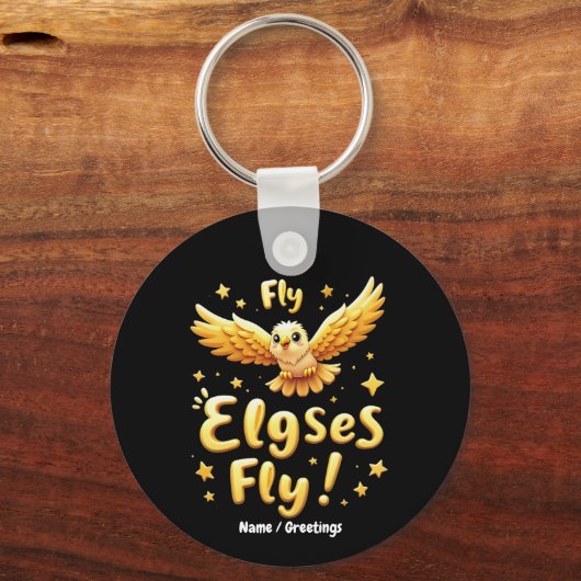 Fly Elgses Fly 励ましのイーグルアート キーホルダー (正面)