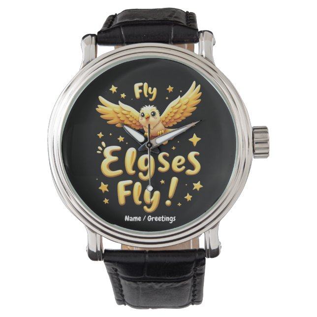 Fly Elgses Fly 励ましのイーグルアート  腕時計 (正面)
