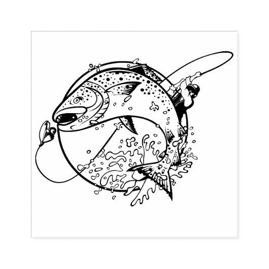 Fly Fishing ラバースタンプ (インプリント)