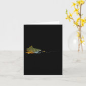 Fly Fishing Brook Trout Dry Fly Tying Fisherman  カード (黄色い花)