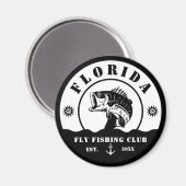 Fly Fishing Club trip Fisherman camping Leather Pa マグネット (正面/裏面)