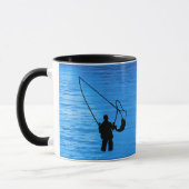 Fly Fishing - fisherman in stream Personalize マグカップ (左)