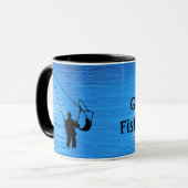 Fly Fishing - fisherman in stream Personalize マグカップ (正面左)