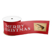 Fly Fishing Flies & Merry Christmas Ribbon サテンリボン (リール)
