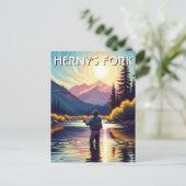 Fly Fishing in Henry's Fork Idaho Postcard ポストカード (スタンド正面)
