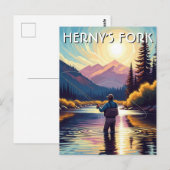 Fly Fishing in Henry's Fork Idaho Postcard ポストカード (正面/裏面)