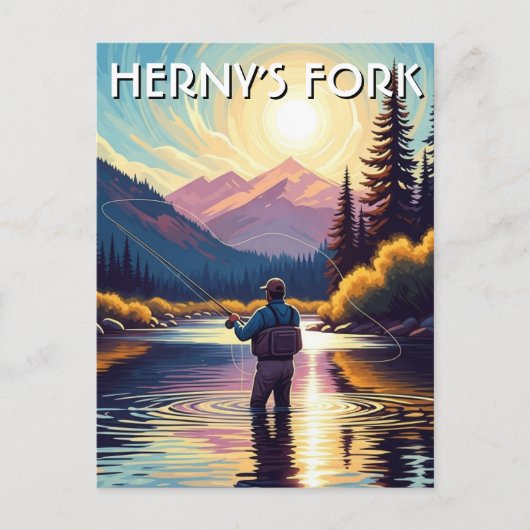 Fly Fishing in Henry's Fork Idaho Postcard ポストカード (正面)