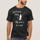 Fly fishing joke arm in a cast fish lover funny tシャツ (正面)